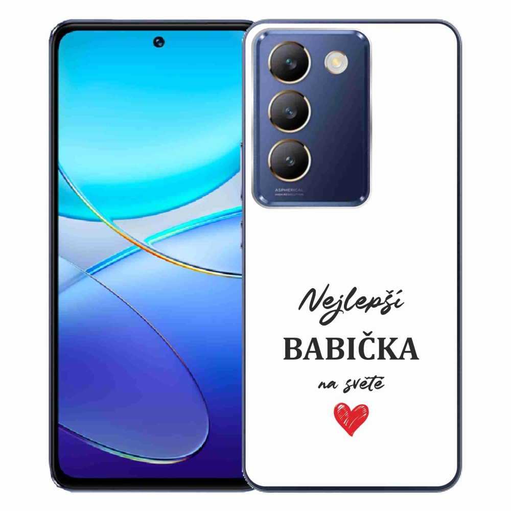Gél borítás mmCase a Vivo V40 SE 4G/5G - Best Grandma 1 fehér háttérrel