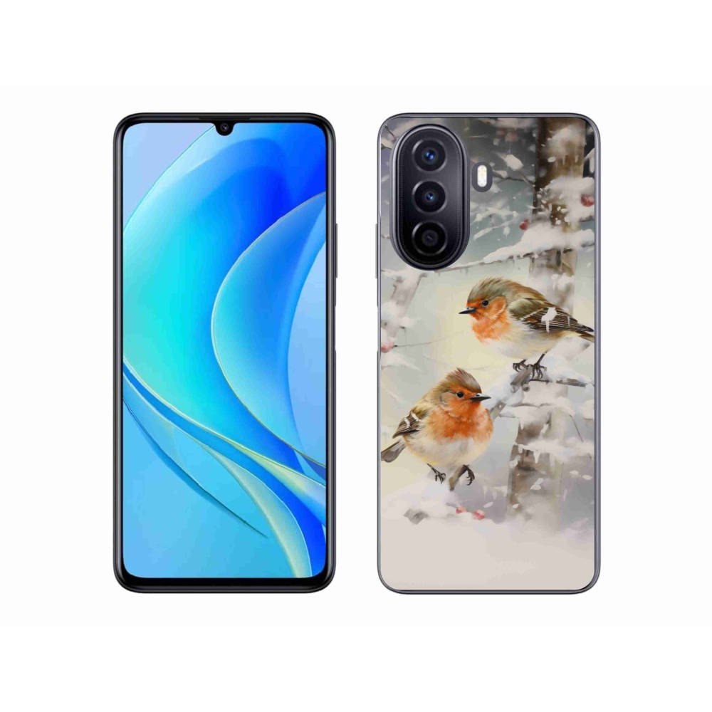 Gél borítás mmCase a Huawei Nova Y70 készülékhez - madarak télen