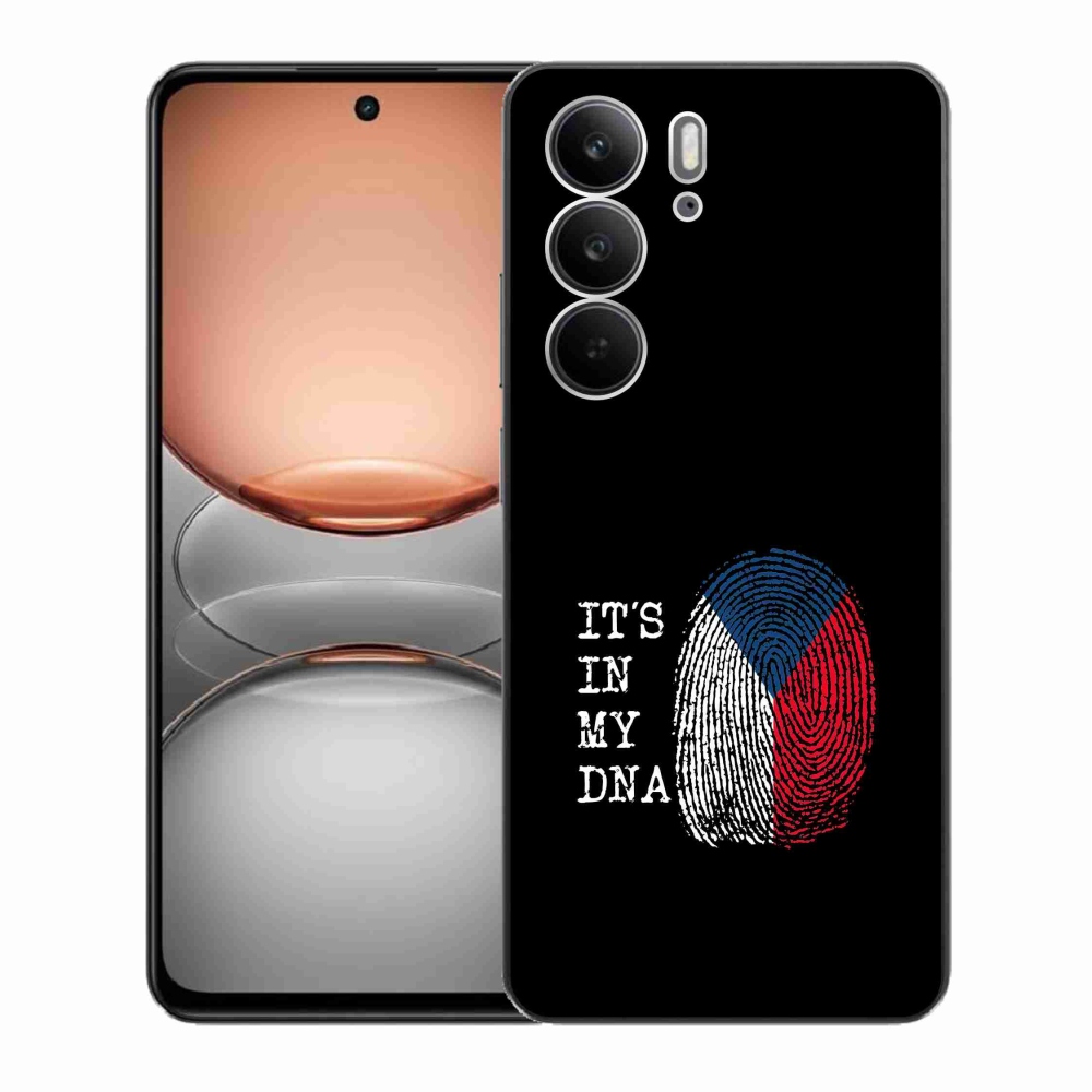 Gél borítás mmCase a Realme C75-re - zászlós ujjlenyomat fekete háttérrel