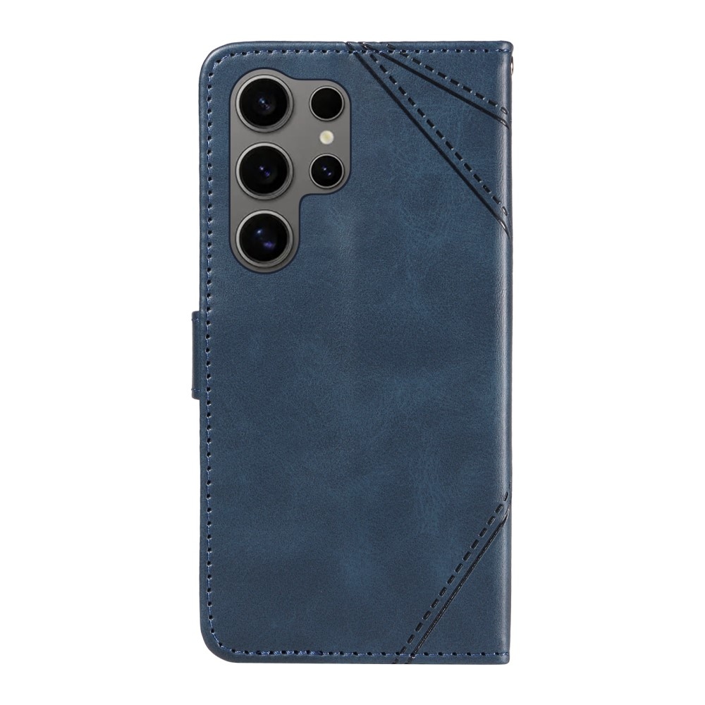 Vonalas könyv tok Samsung Galaxy S25 Ultra - kék