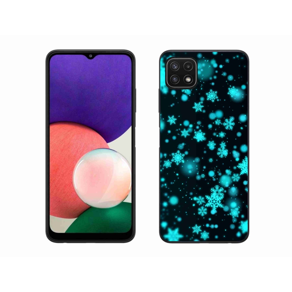 Gél védőhuzat mmCase Samsung Galaxy A22 5G - hópelyhek 1