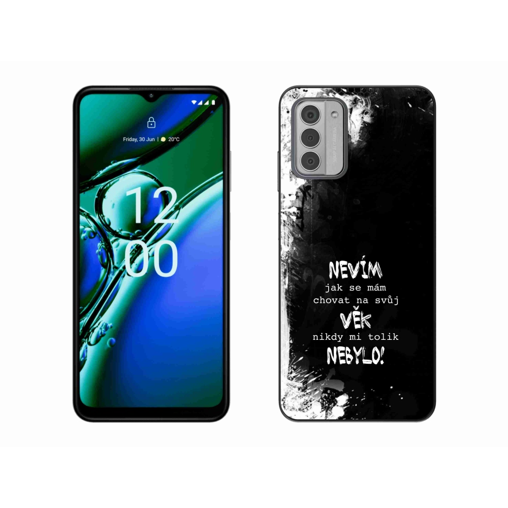 Zselés borító mmCase a Nokia G42 készülékhez - vicces szöveg 14 fekete háttér