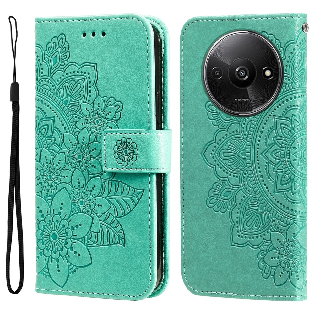 Mandala könyv tok Xiaomi Redmi A3-hoz - teal színű