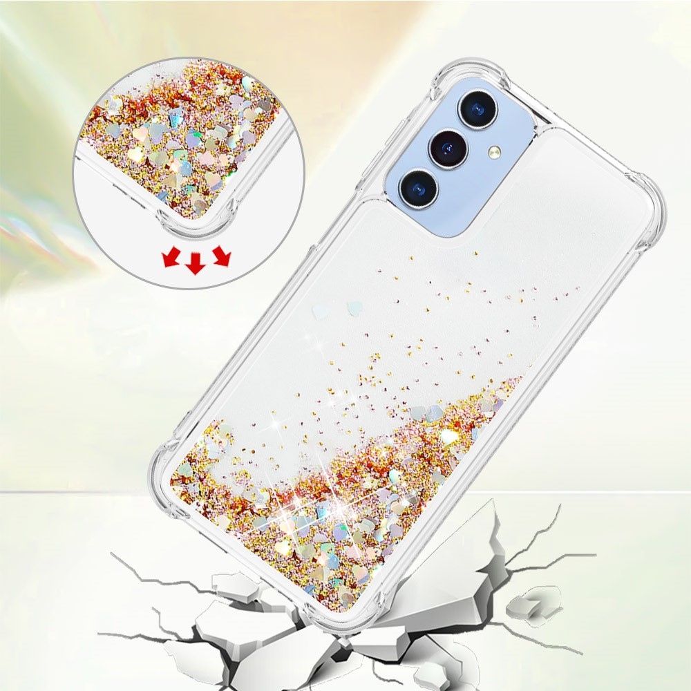 Glitter homokóra zselés tok Samsung Galaxy A26 5G - arany/szív