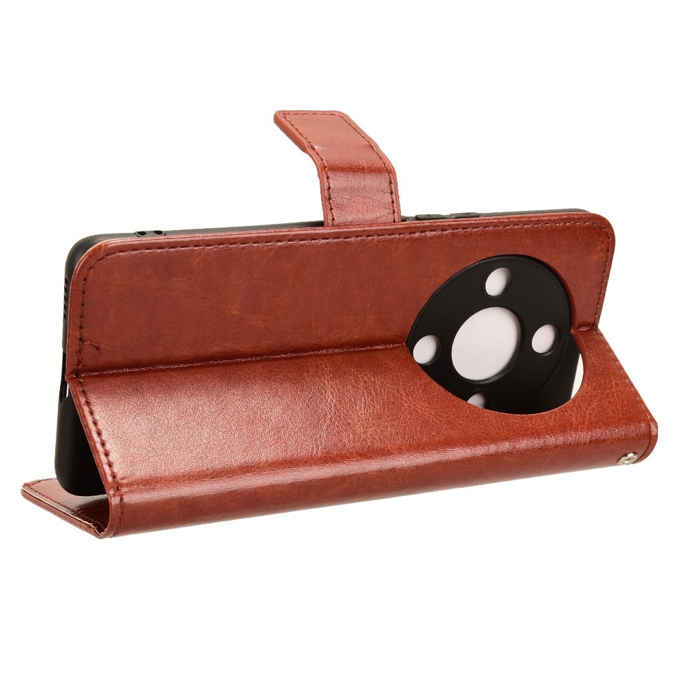 Lovas könyvtáska a Honor Magic 6 Lite 5G számára - barna