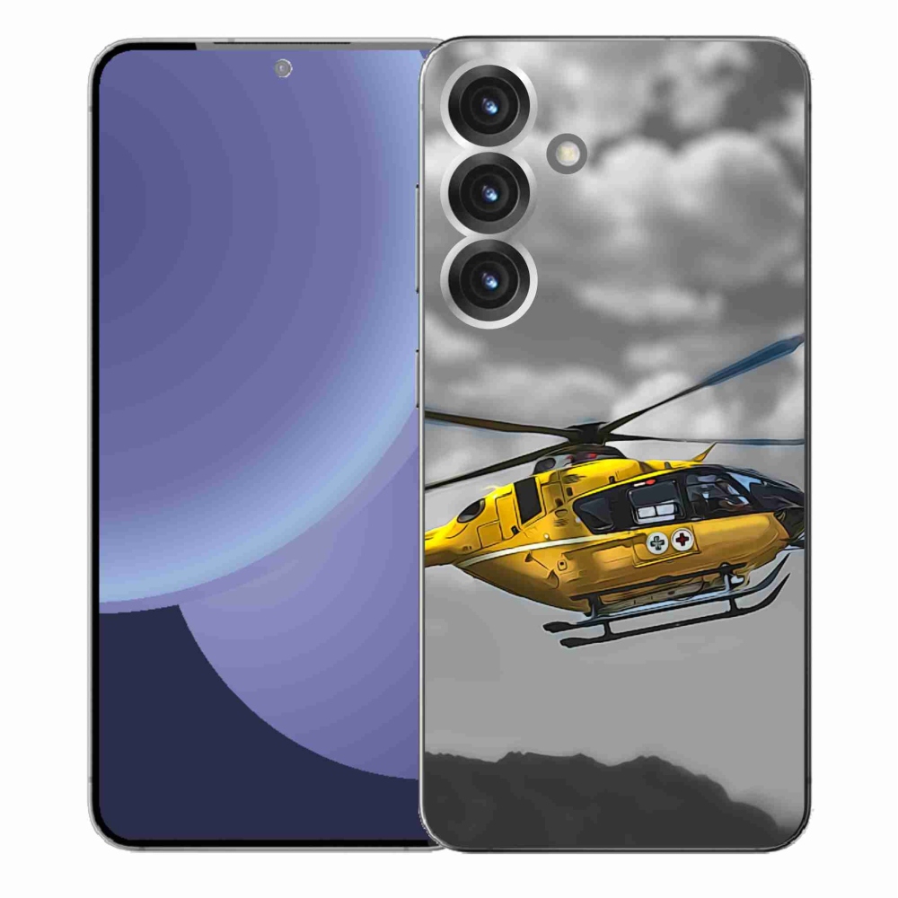 Gél védőhuzat mmCase Samsung Galaxy S25+ - sárga helikopterhez