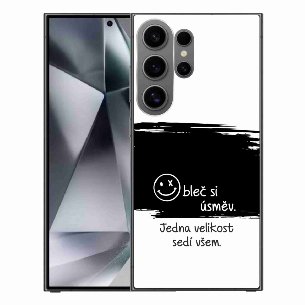 Gél borító mmCase Samsung Galaxy S24 Ultra - vicces szöveg 8 fekete és fehér háttérrel