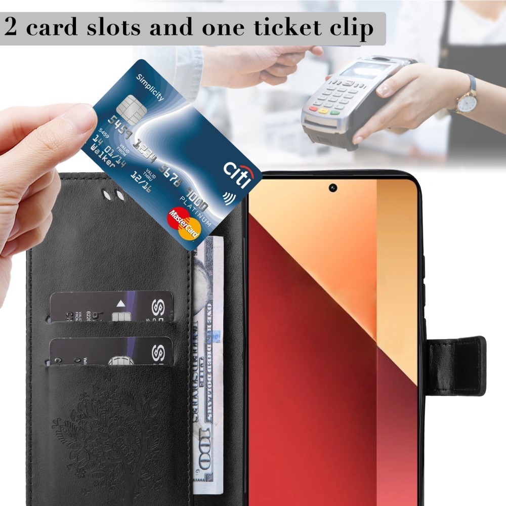 Fák könyv tokja Xiaomi Redmi Note 13 Pro 4G/Poco M6 Pro - fekete