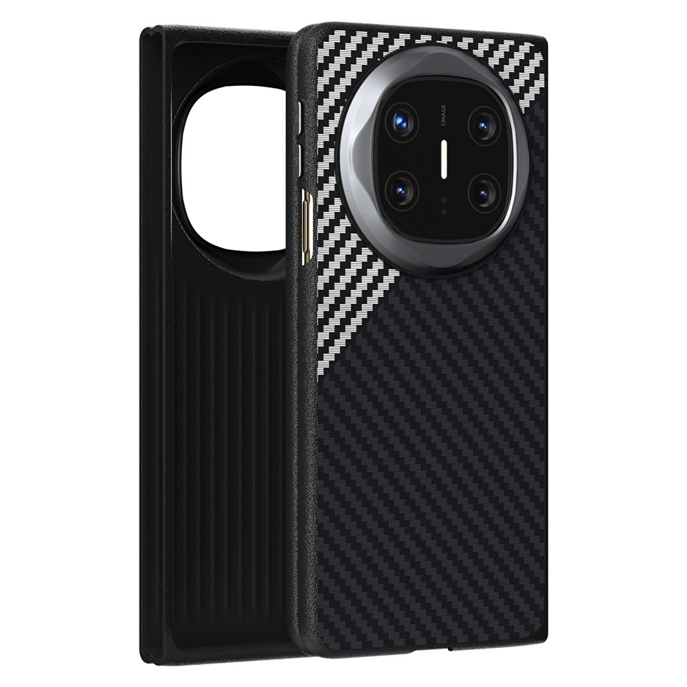 ABEEL tok műanyag borítás műbőrrel Huawei Mate X6-ra - fekete/ezüst