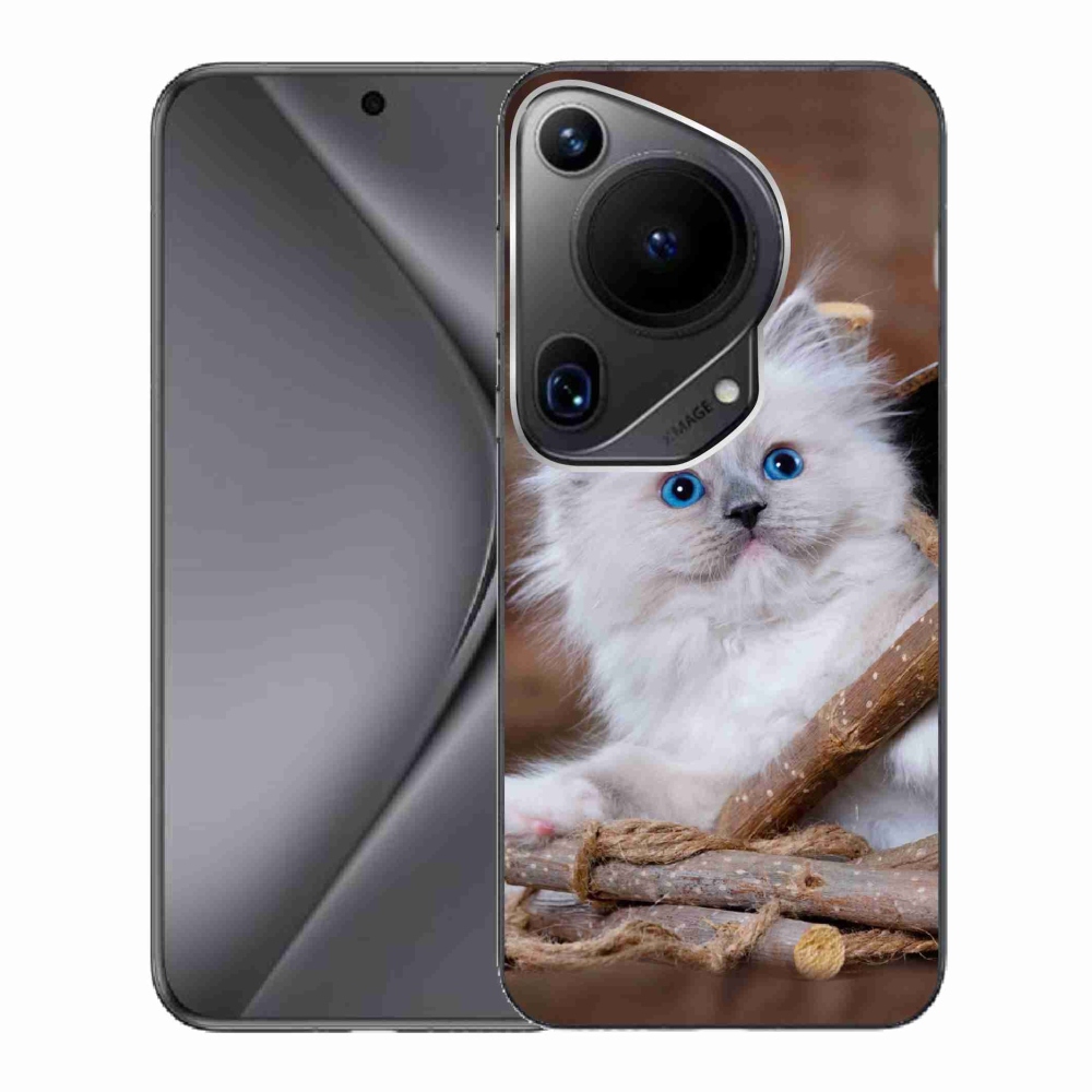 Gél borítás mmCase a Huawei Pura 70 Ultra készülékhez - fehér cica