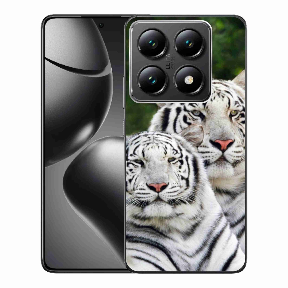 Gél borítás mmCase a Xiaomi 14T Pro számára - fehér tigrisek