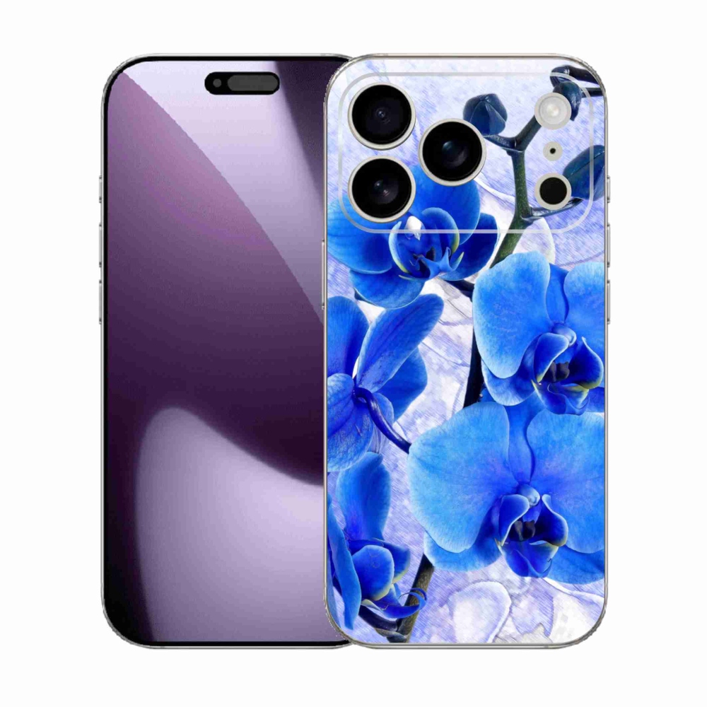 Zselés borítás mmCase iPhone 17 Pro készülékhez - kék virágok