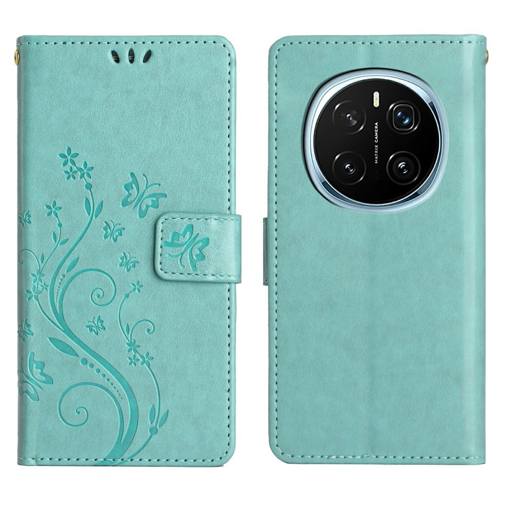 Virágok könyvtáska Honor Magic 7 Pro 5G - teal színű