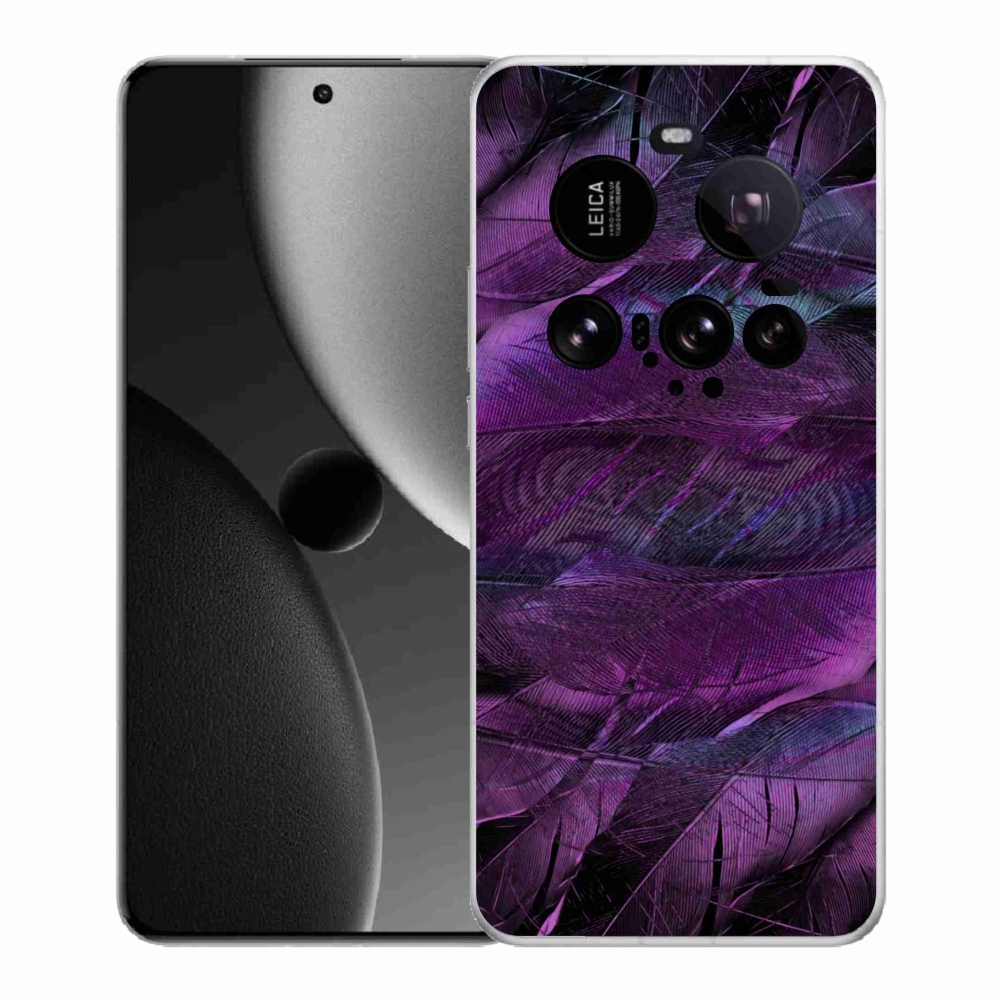Gél borítás mmCase a Xiaomi 15 Ultra számára - lila tollak