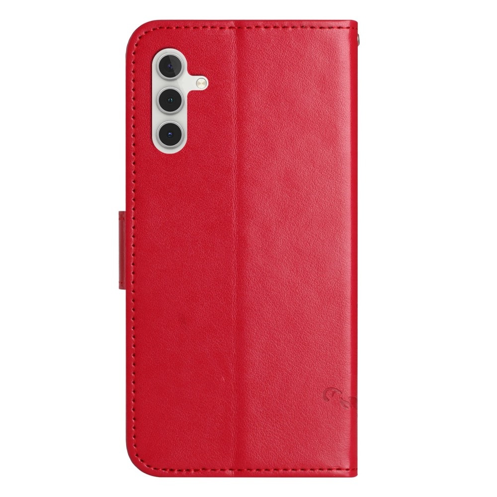Virágos könyvtáska Samsung Galaxy A26 5G - piros
