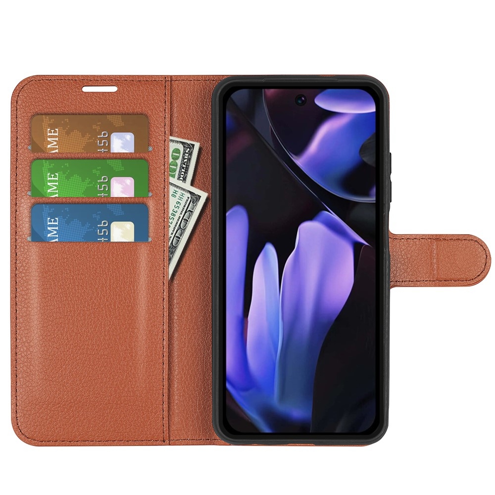 Litchi könyv tok a Google Pixel 9a készülékhez - barna