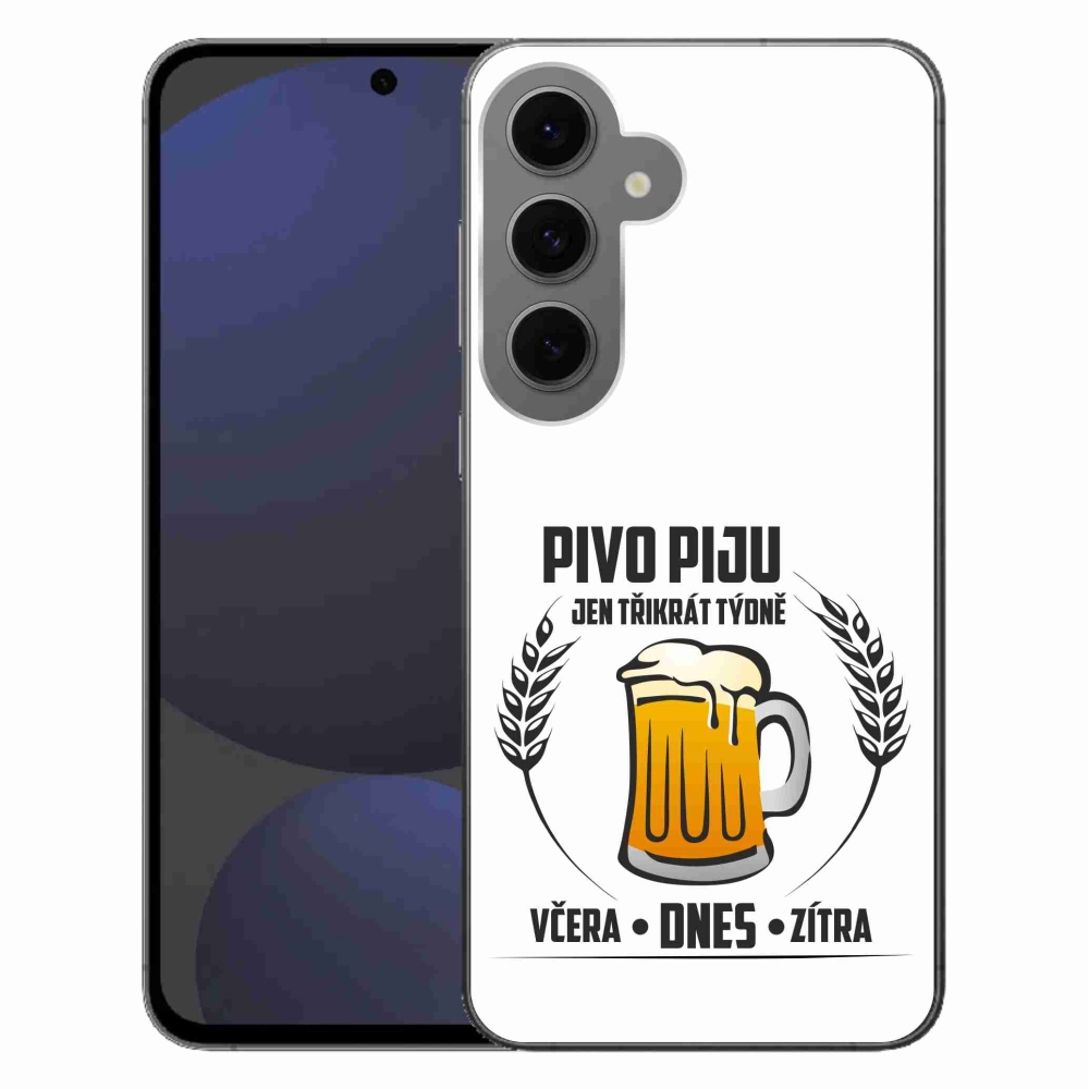 Gél borítás mmCase Samsung Galaxy S24 FE - sör motívum fehér háttérrel