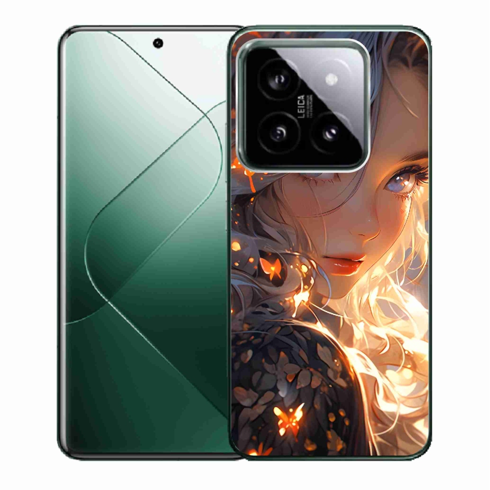 Gél borító mmCase a Xiaomi 14-hez - lány és pillangók