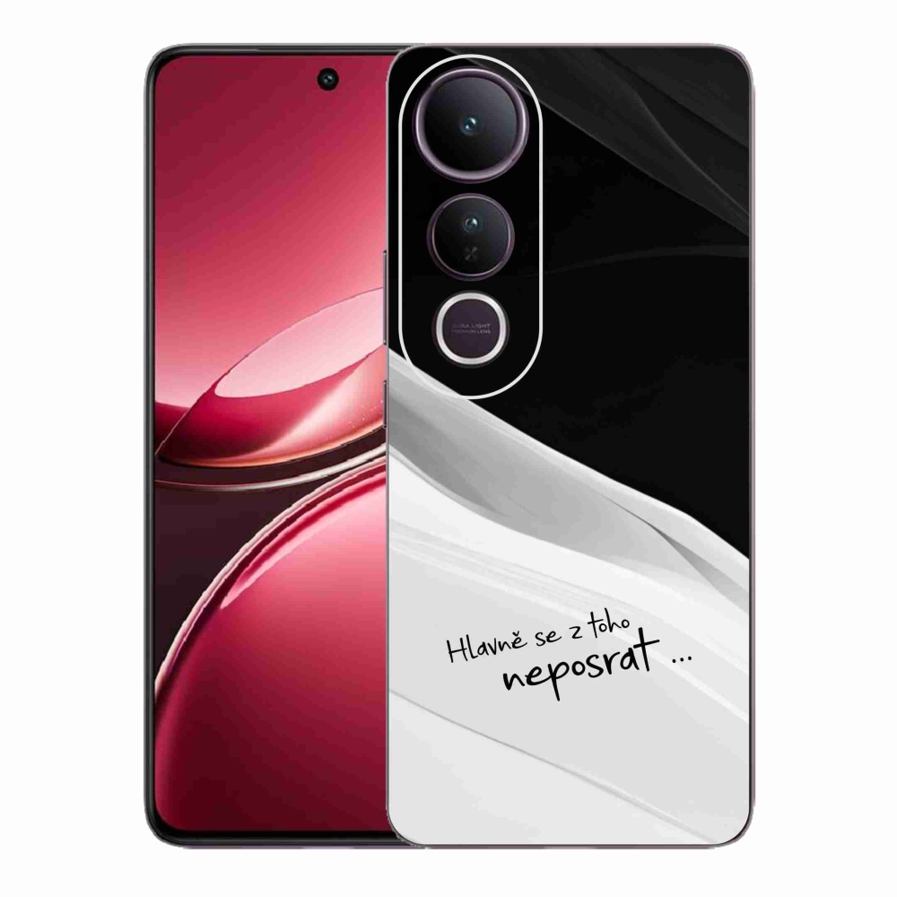 Gél borító mmCase a Vivo V50 Lite 4G/5G készülékhez - vicces szöveg 13 fekete és fehér háttérrel