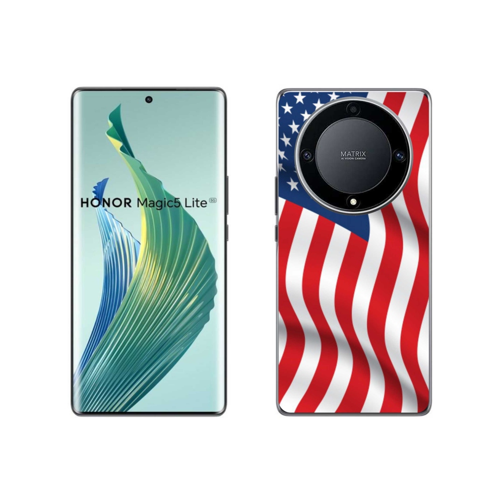 Gél borítás mmCase a Honor Magic 5 Lite 5G számára - amerikai zászló