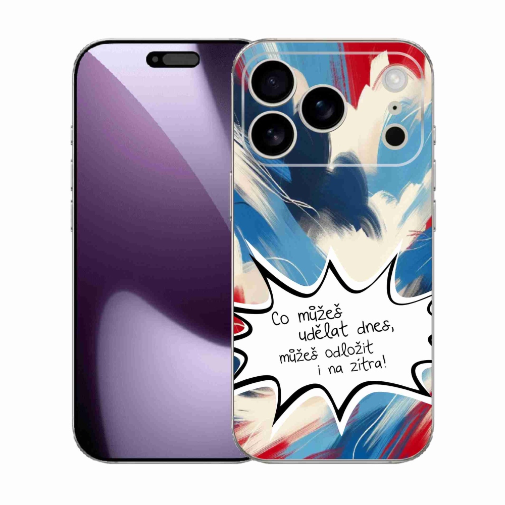 Gél borító mmCase iPhone 17 Pro készülékhez - vicces szöveg 9 fehér háttér