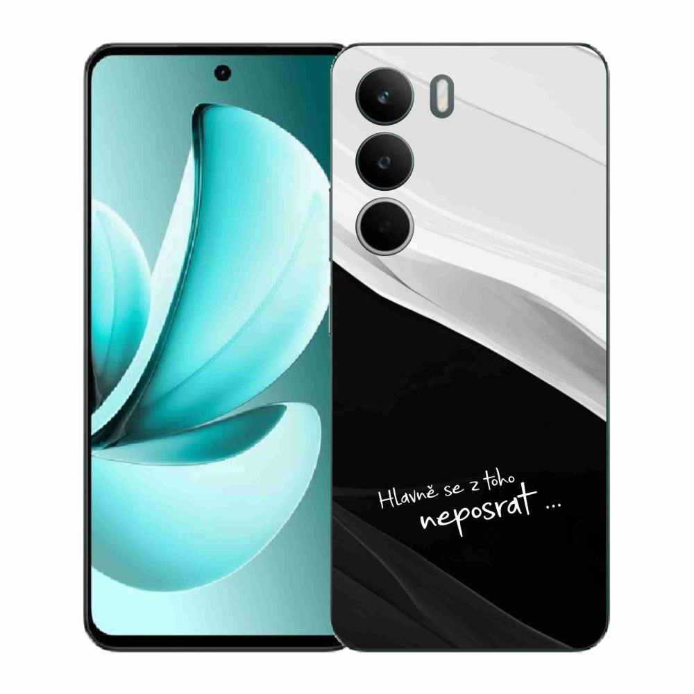 Gél borító mmCase a Realme C71 készülékhez - vicces szöveg 13 fekete és fehér háttérrel