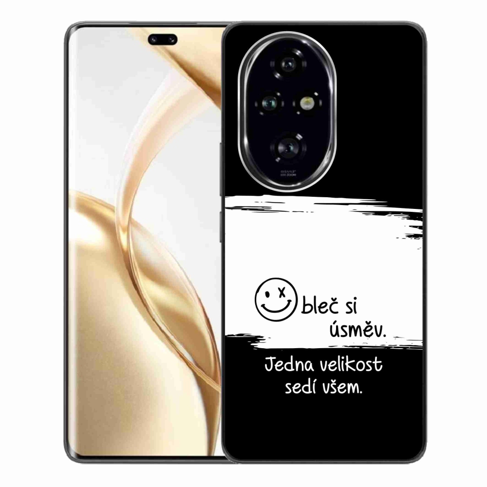 Gél borító mmCase a Honor 200 Pro 5G számára - vicces szöveg 8 fekete-fehér háttérrel