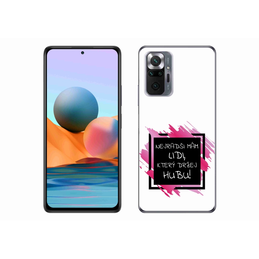 Gél borító mmCase a Xiaomi Redmi Note 10 Pro készülékhez - vicces szöveg 7 fekete és fehér háttérrel