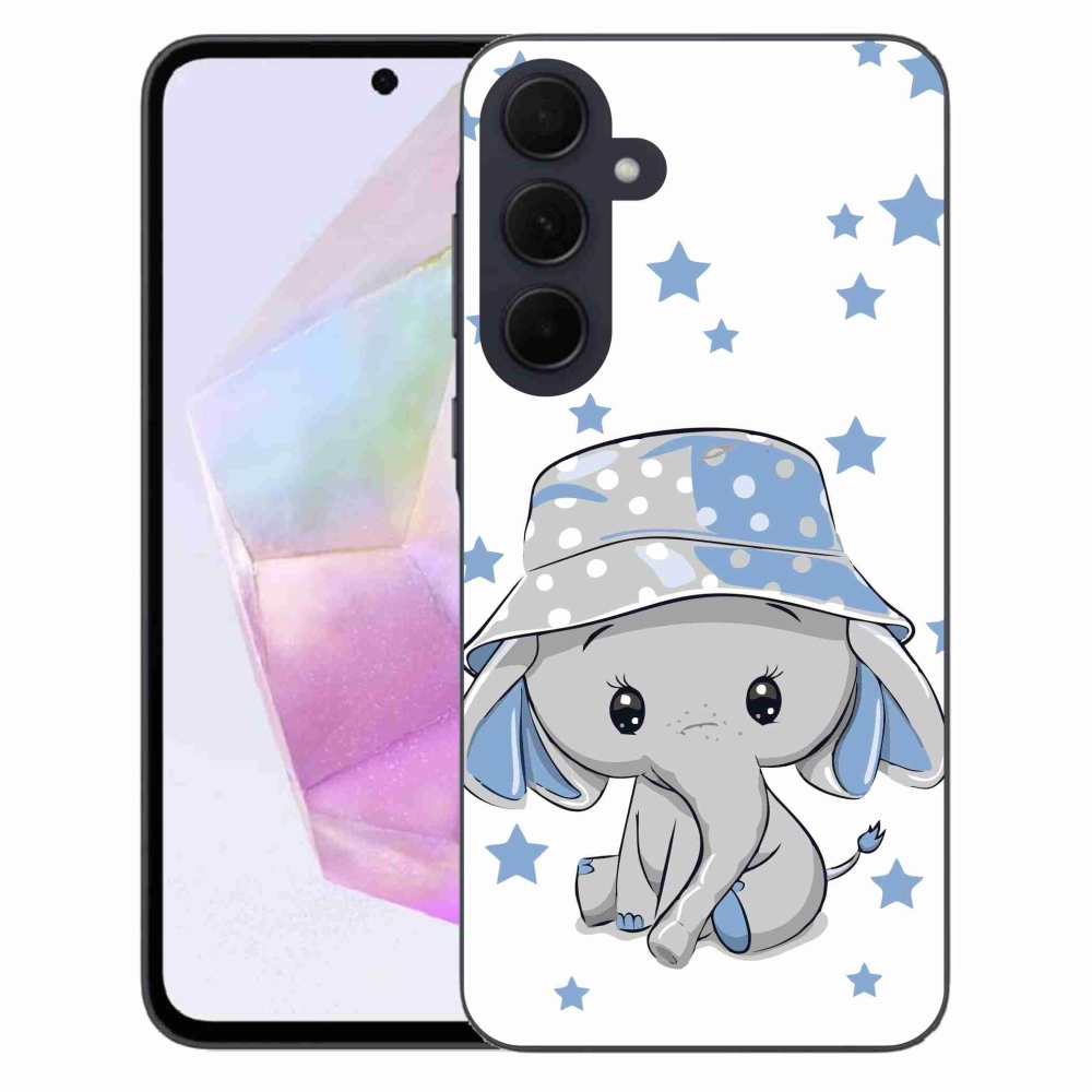 Gél védőhuzat mmCase Samsung Galaxy A35 5G - kék elefánthoz