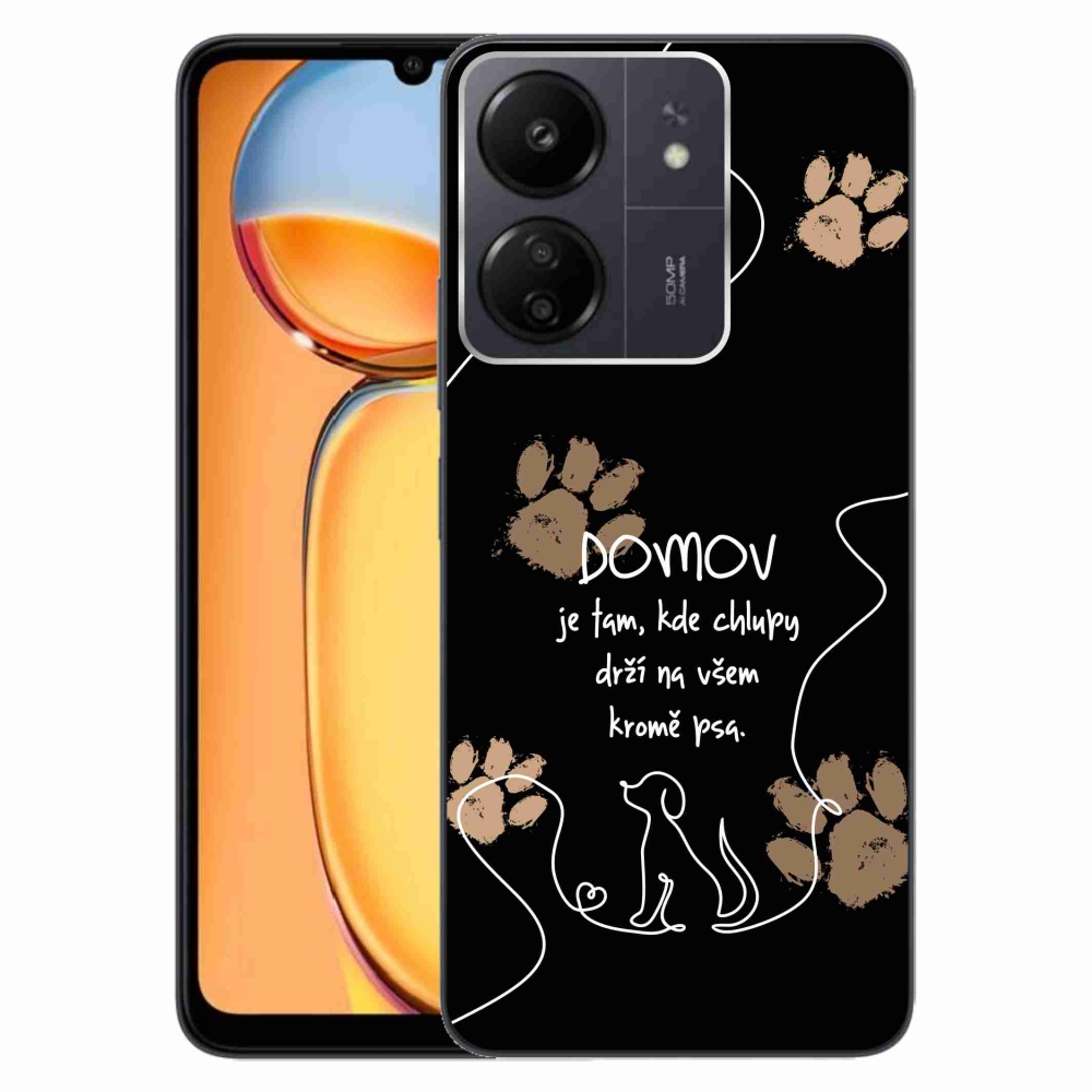 Gél borítás mmCase a Xiaomi Poco C65/Redmi 13C készülékhez - kutya motívum fekete háttérrel