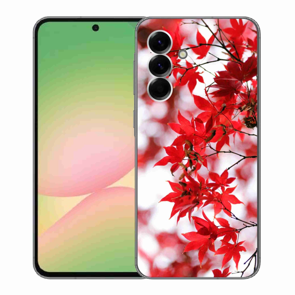Gél védőhuzat mmCase Samsung Galaxy A56 5G - piros levelek