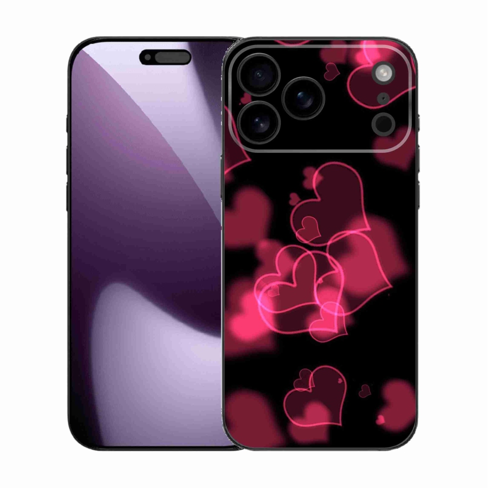 Zselés borítás mmCase iPhone 17 Pro Max készülékhez - piros szívek