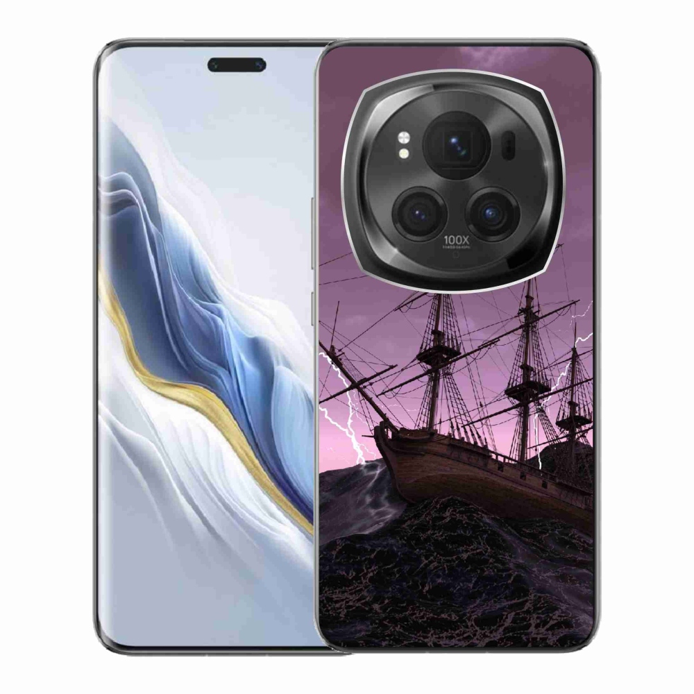 Zselés borítás mmCase a Honor Magic 6 Pro 5G számára - hajó a viharban