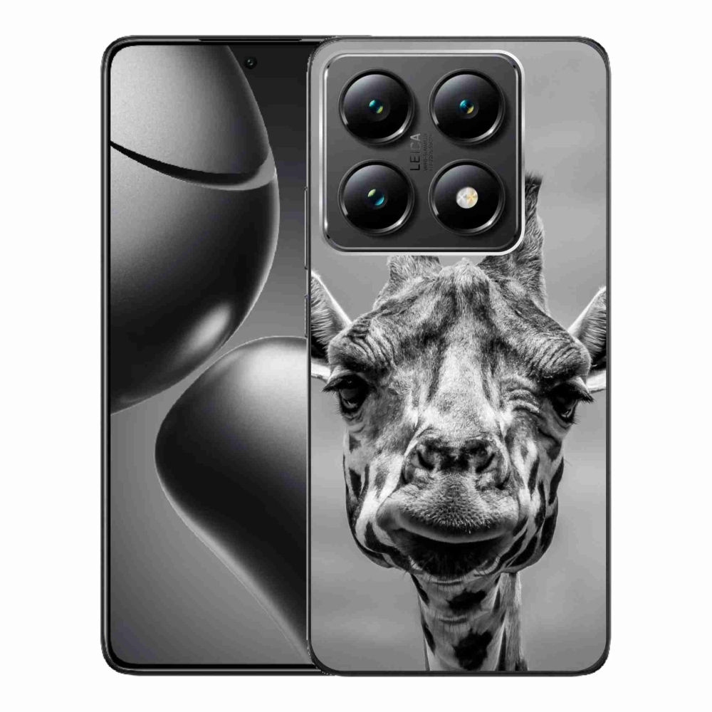 Gél borítás mmCase a Xiaomi 14T Pro számára - fekete-fehér zsiráf