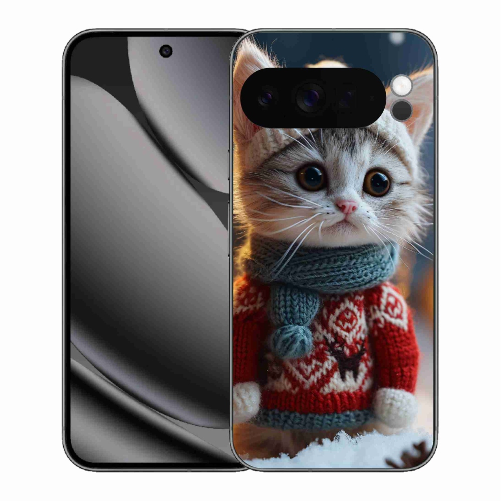 Gél borítás mmCase a Google Pixel 10 Pro XL számára - cica pulóverben