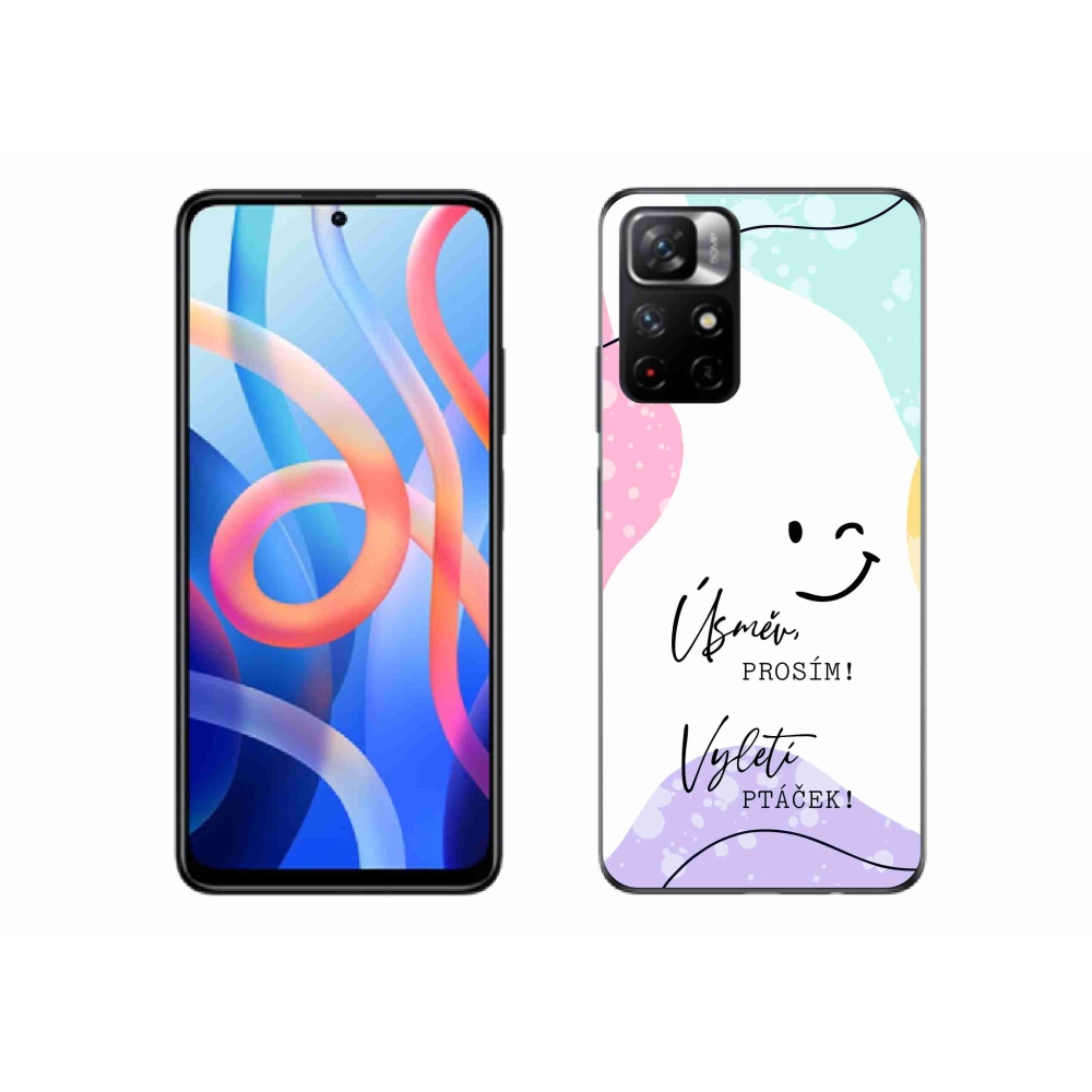 Gél borító mmCase a Xiaomi Redmi Note 11S 5G-hez - vicces szöveg 4 fehér háttérrel