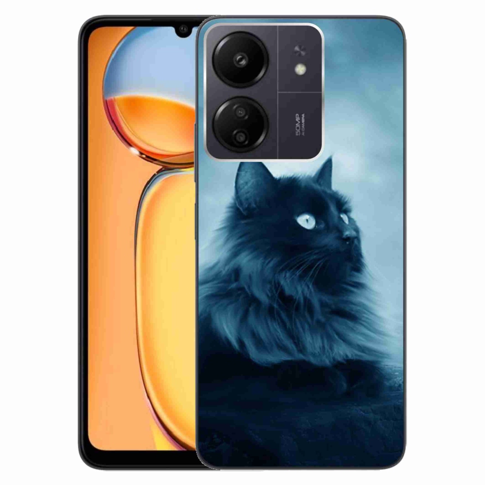 Gél tok mmCase a Xiaomi Poco C65/Redmi 13C-hez - fekete macska 1