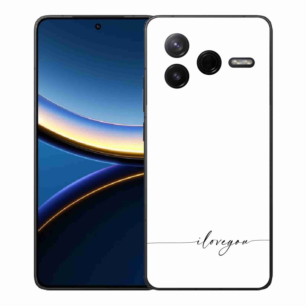 Gél borítás mmCase a Xiaomi Poco F7 Pro számára - Szeretlek fehér háttérrel