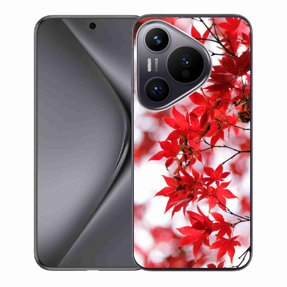 Zselés borító mmCase a Huawei Pura 70 készülékhez - piros levelek