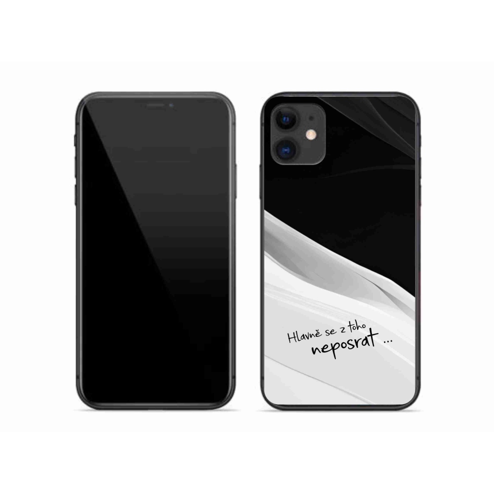 Gél borító mmCase iPhone 11 készülékhez - vicces szöveg 13 fehér és fekete háttérrel