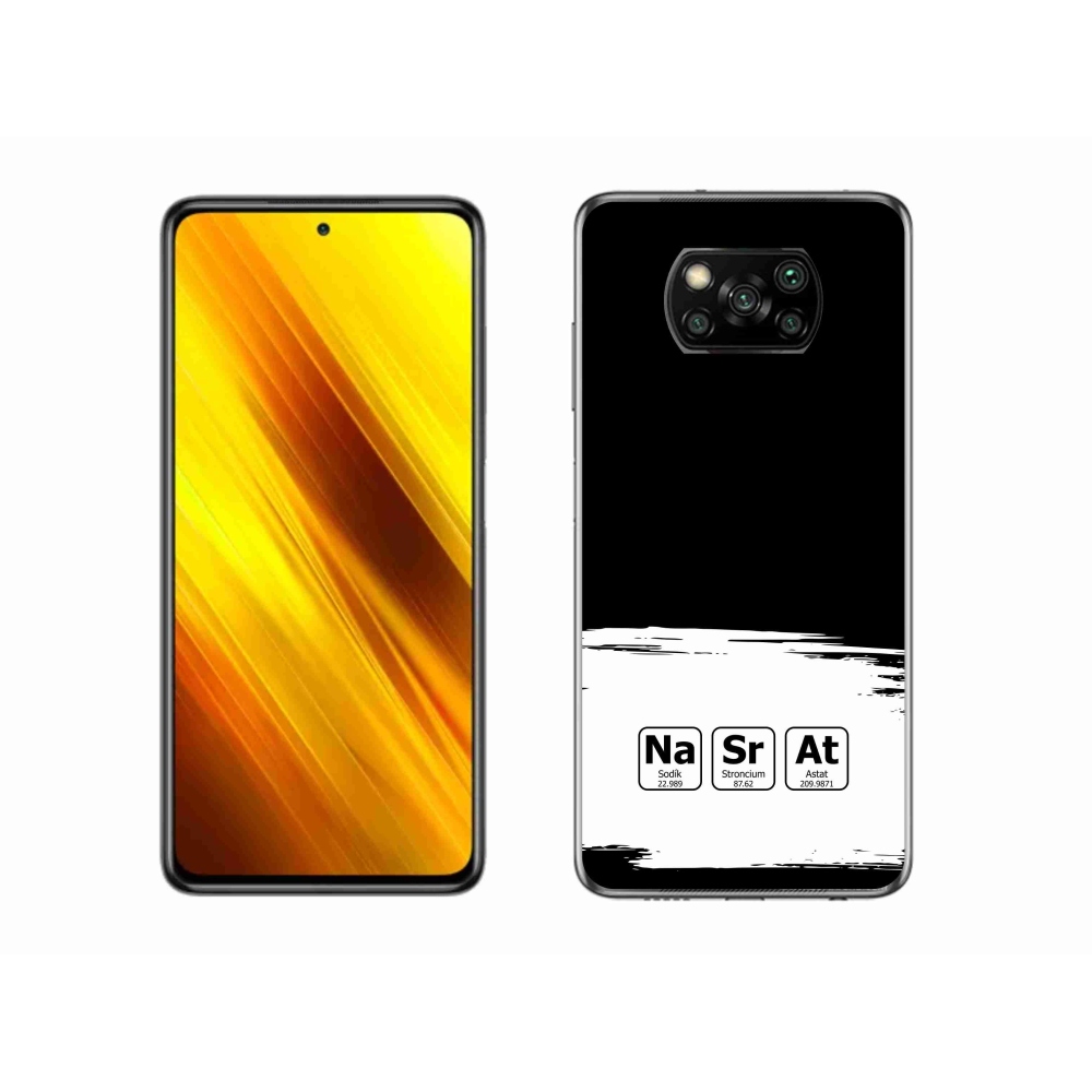 Gél borító mmCase a Xiaomi Poco X3 Pro számára - kémiai elemek fehér és fekete háttérrel