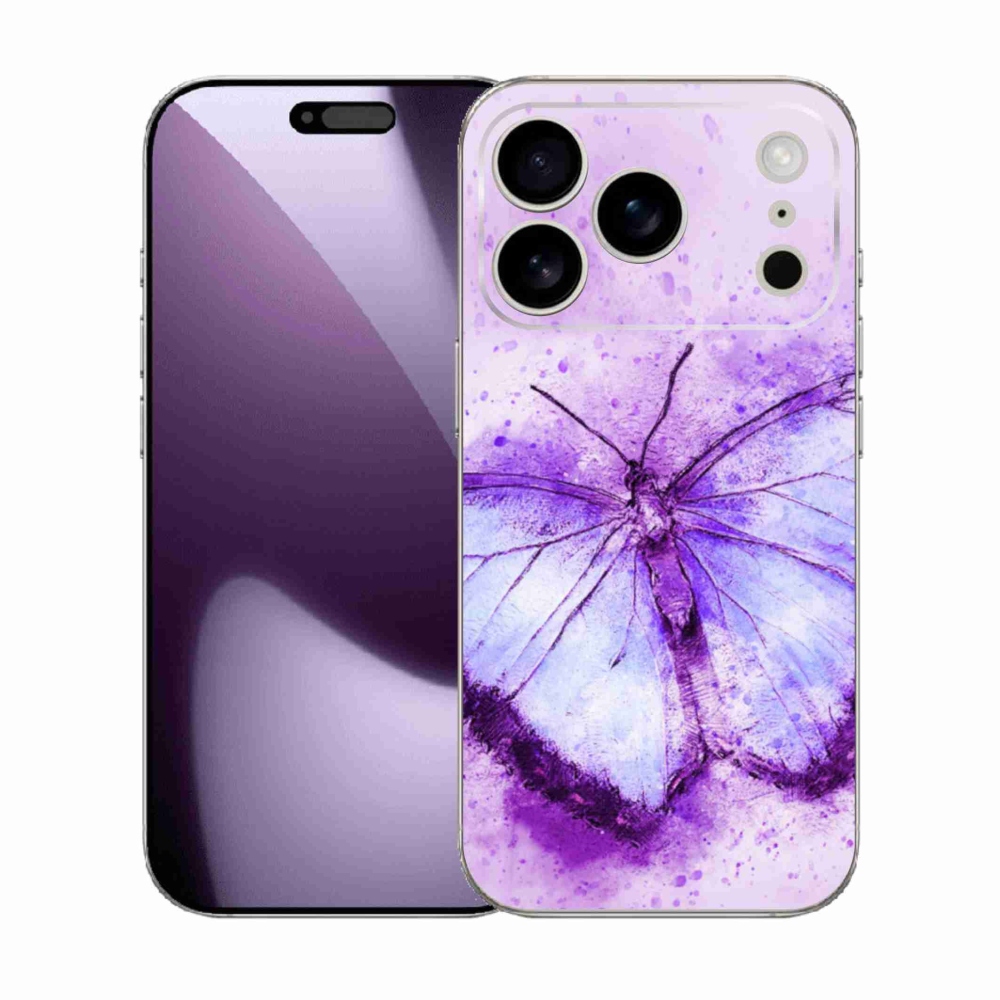 Zselés borítás mmCase iPhone 17 Pro készülékhez - lila pillangó