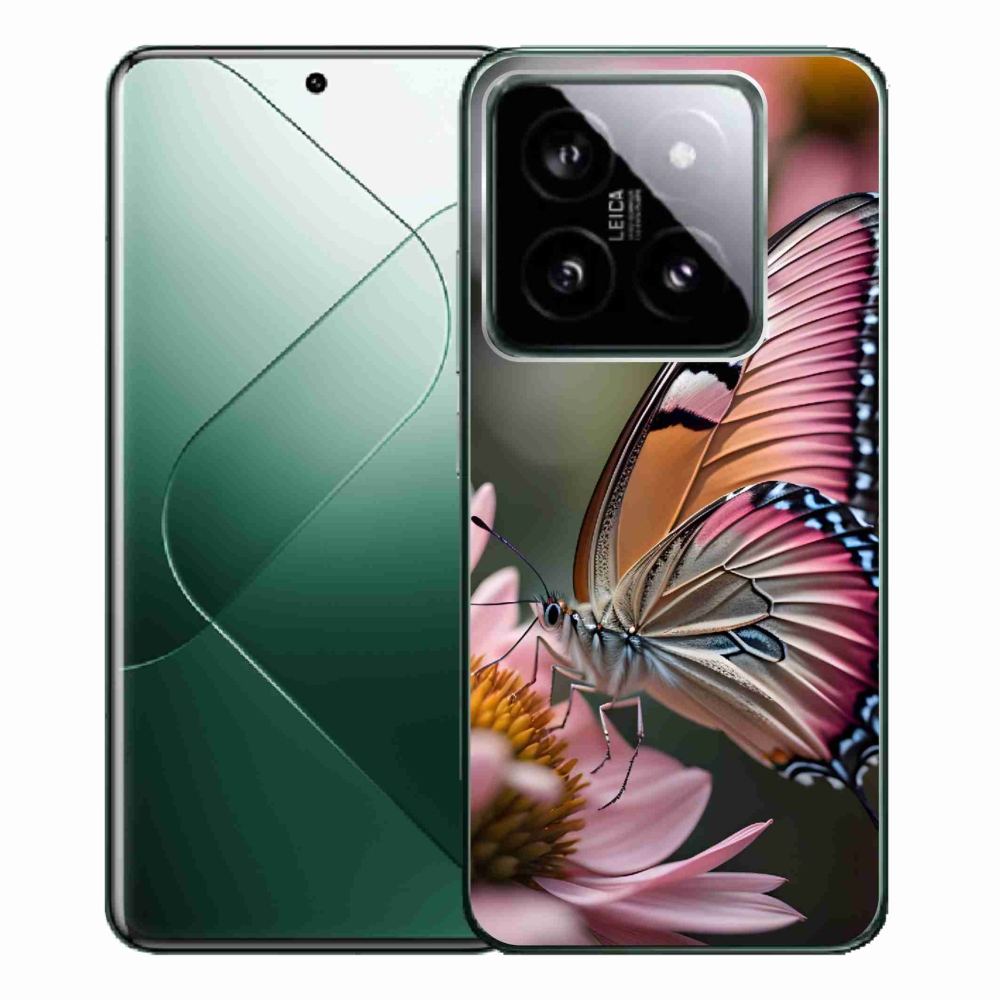 Gél borítás mmCase a Xiaomi 14 Pro számára - színes pillangó