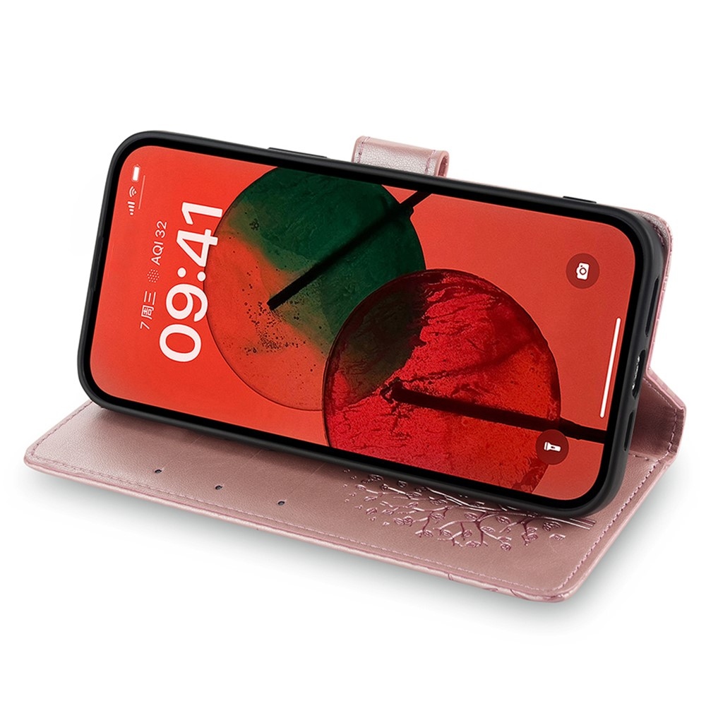 Fa könyvtáska Huawei Pura 70 Pro készülékhez - rózsaarany