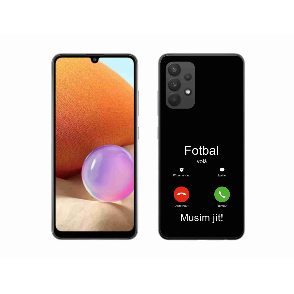 Gél borító mmCase Samsung Galaxy A32 4G - futball hívások fekete háttérrel