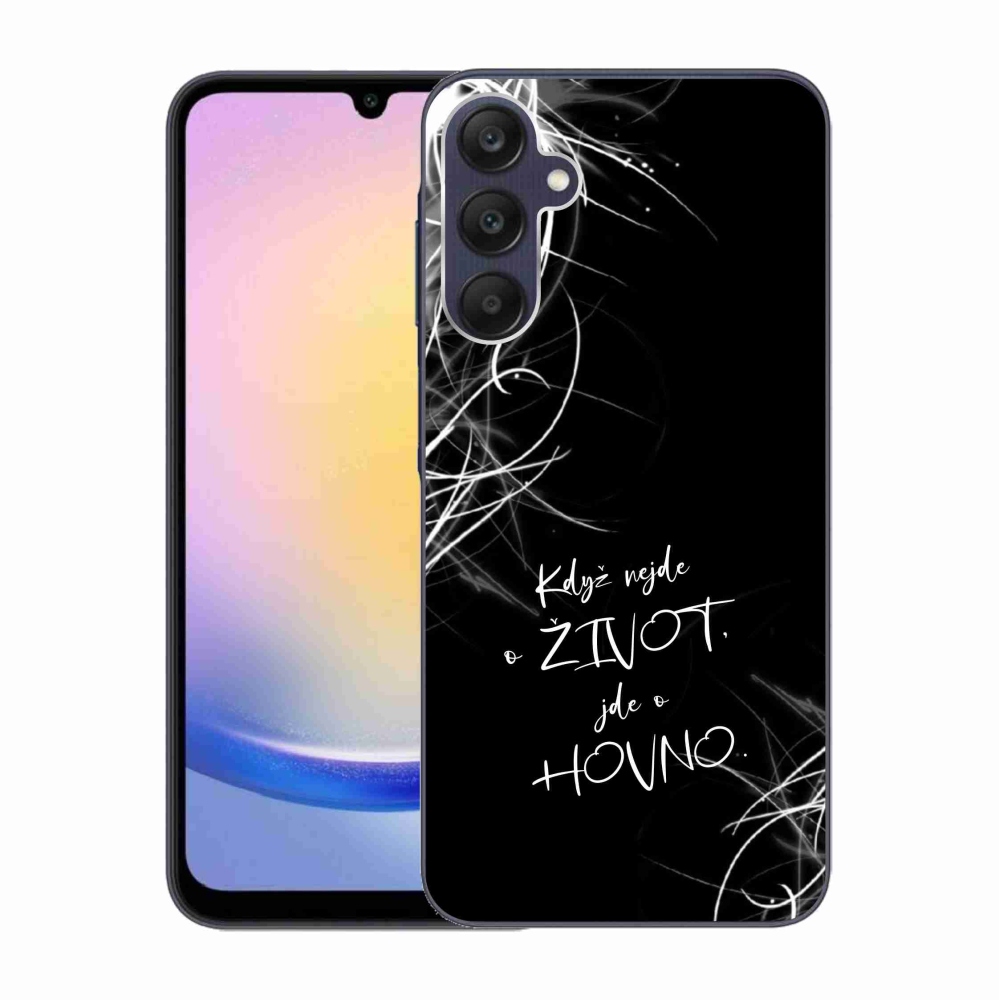 Gél borító mmCase Samsung Galaxy A25 5G - vicces szöveg 16 fekete háttér