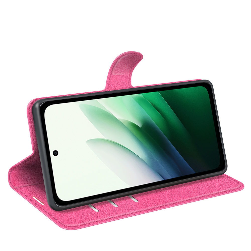 Litchi könyv tok Xiaomi Redmi 15 4G/5G (171mm) - rózsaszínű