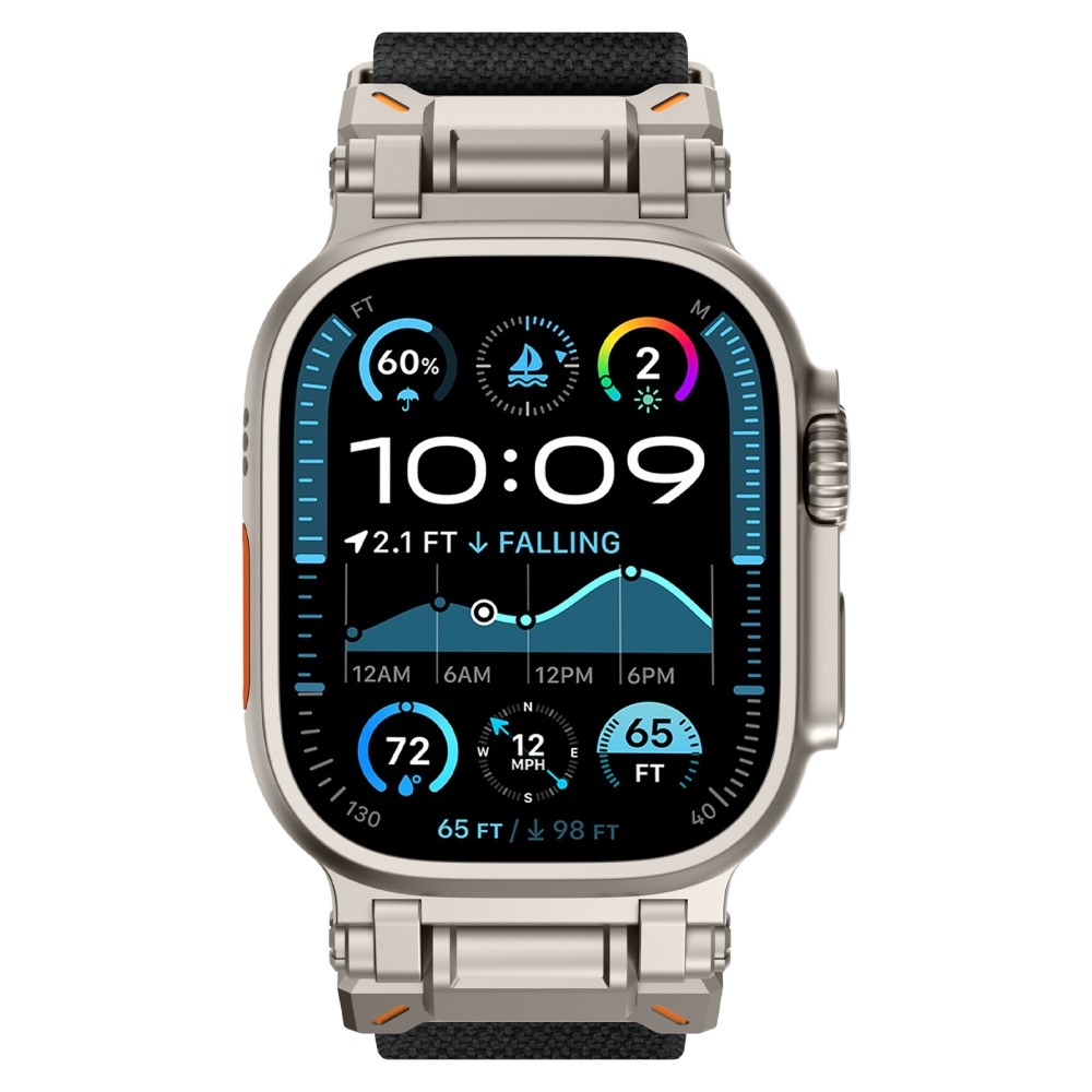 Titán nejlon szíj Apple Watch Ultra/Ultra 2 49mm/SE/SE 2022/2023 44mm/10 46mm/9/8/7 45mm/6/5/4 44mm/3/2/1 42 mm - fekete