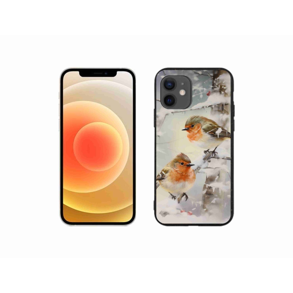Zselés borítás mmCase iPhone 12 mini készülékhez - madarak télen