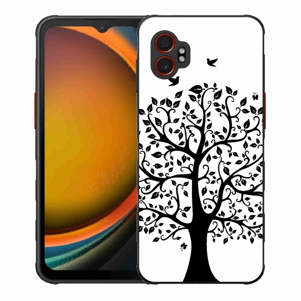 Zselés borítás mmCase Samsung Galaxy Xcover 7 Pro - fekete-fehér fa